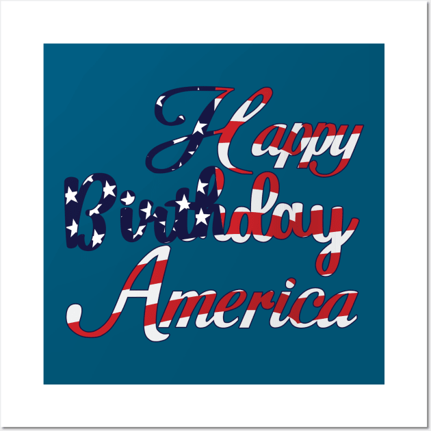 Happy America Us Wall Art by Saldi
